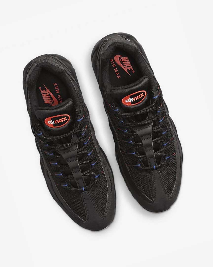 Black / Blue / Light Red Men's Nike Air Max 95 Casual Shoes | UK3197