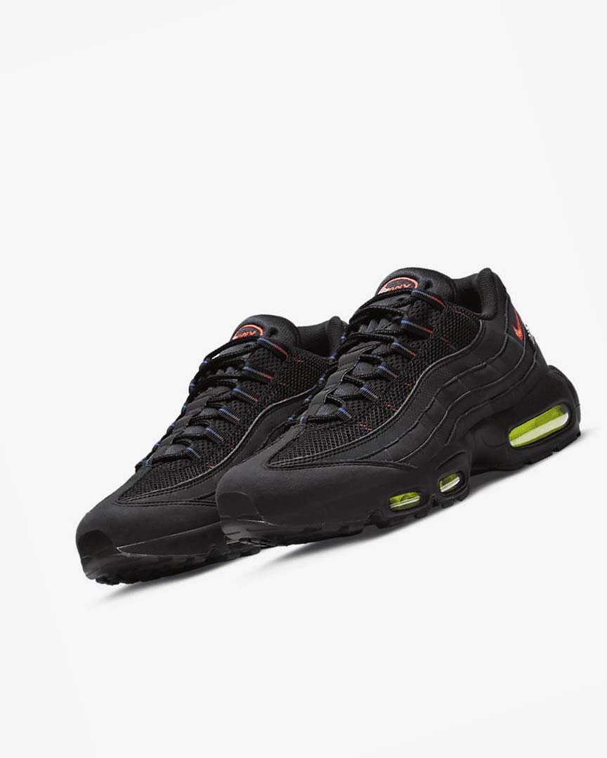 Black / Blue / Light Red Men's Nike Air Max 95 Casual Shoes | UK3197