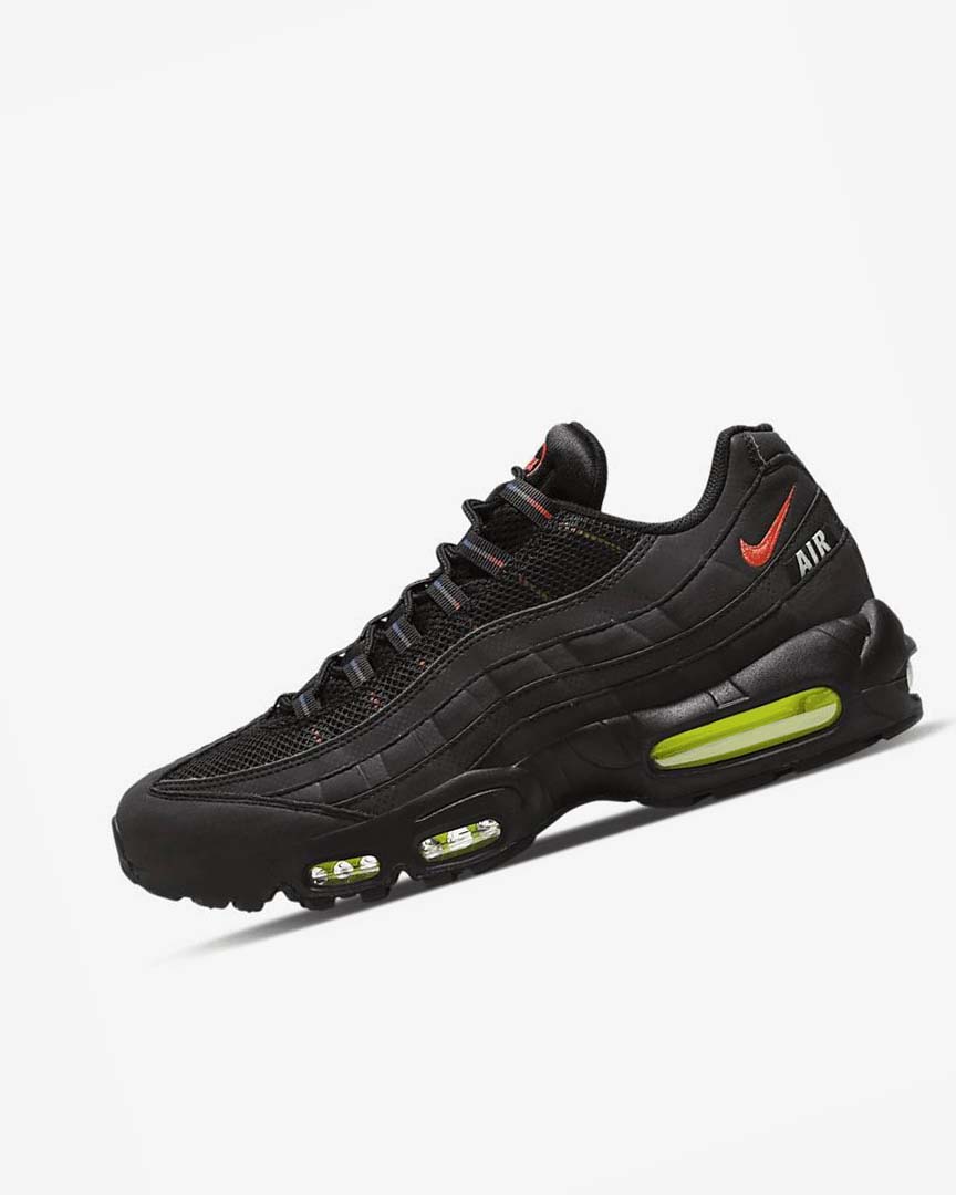 Black / Blue / Light Red Men\'s Nike Air Max 95 Casual Shoes | UK3197