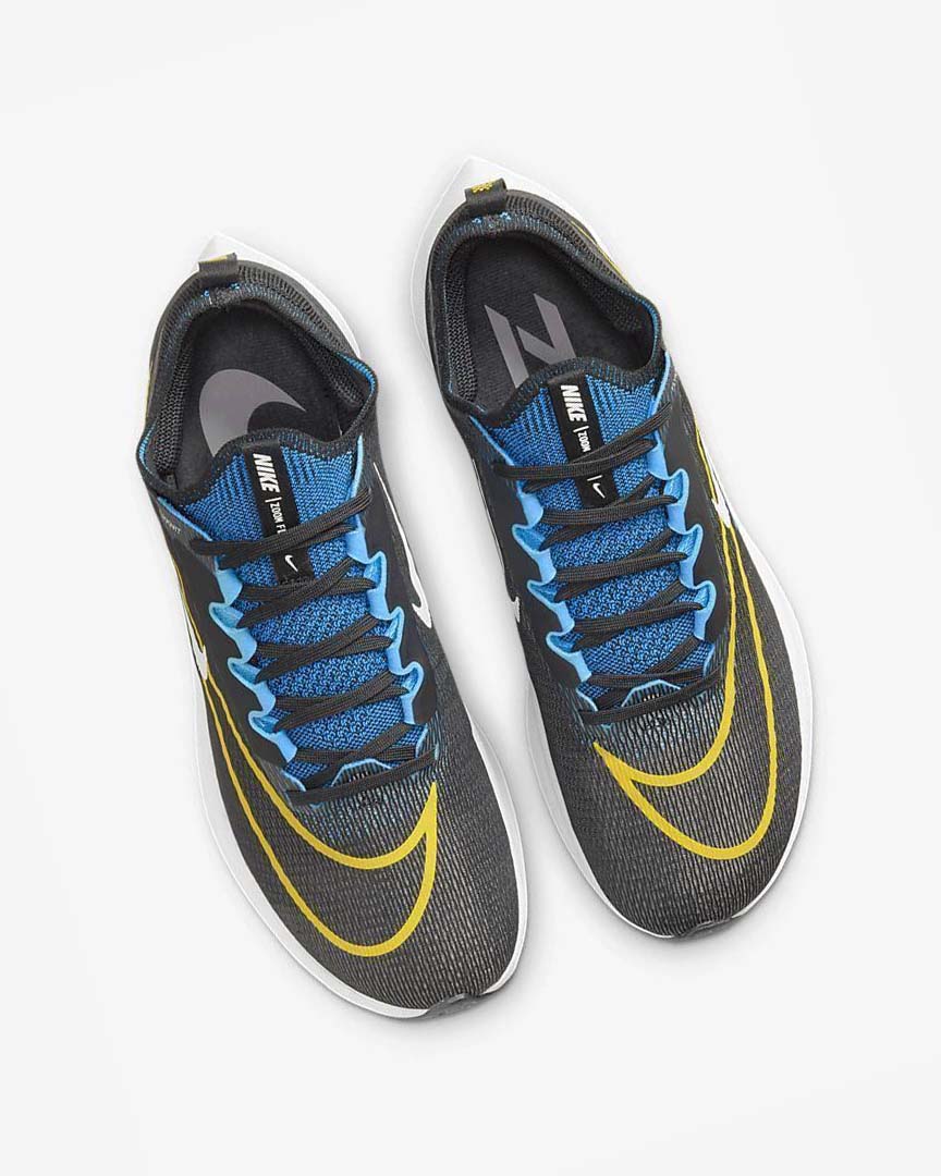 Black / Blue / White Men's Nike Zoom Fly 4 Running Shoes | UK3146