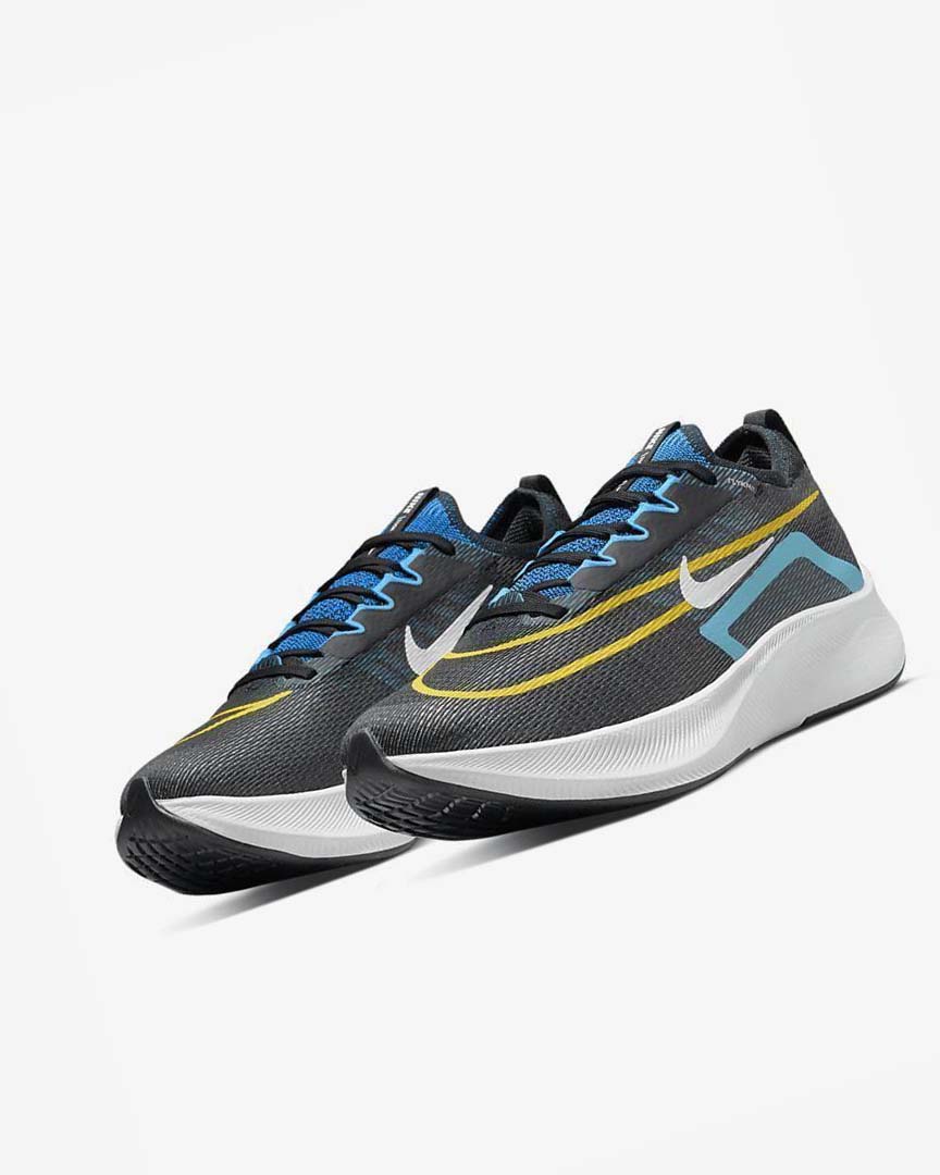 Black / Blue / White Men's Nike Zoom Fly 4 Running Shoes | UK3146