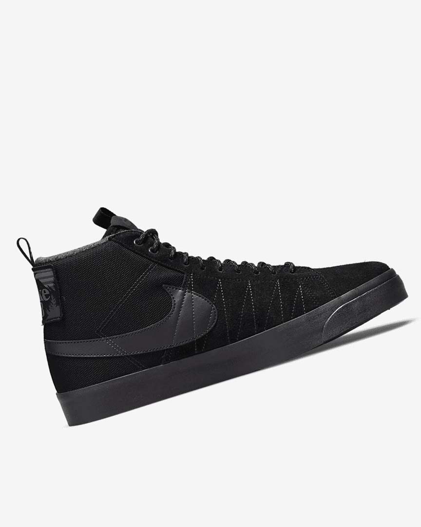 Black / Dark Grey / Black / Black Women's Nike SB Zoom Blazer Mid PRM Skate Shoes | UK4717