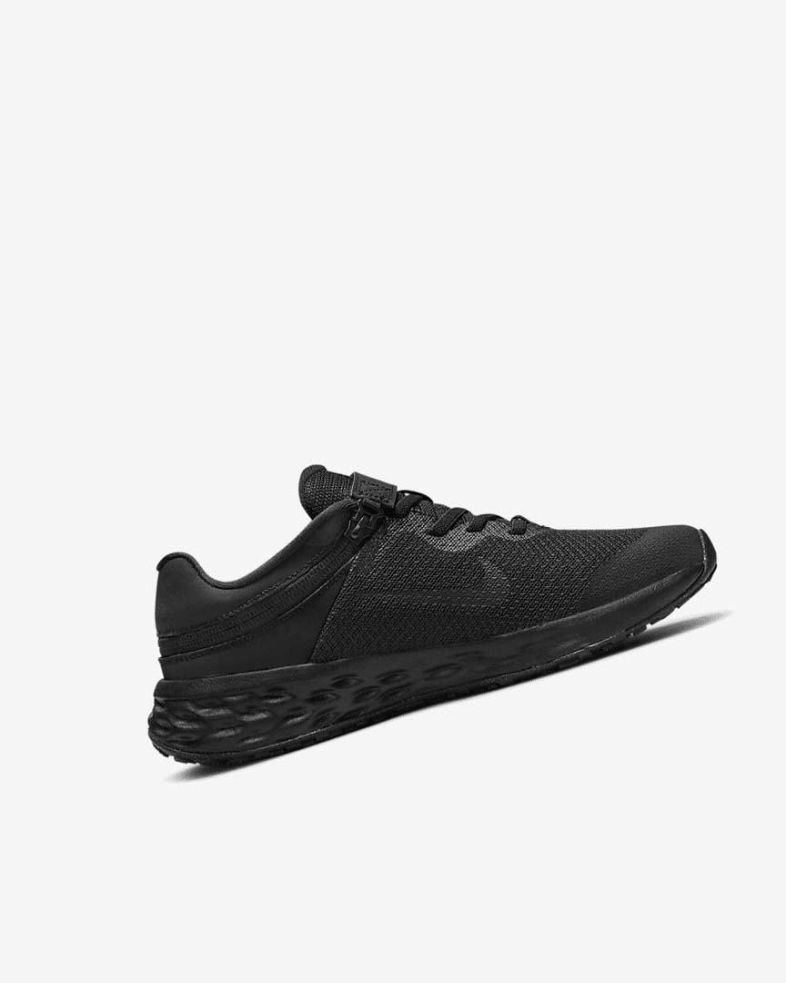 Black / Dark Grey / Black Boys' Nike Revolution 6 FlyEase Running Shoes | UK5190