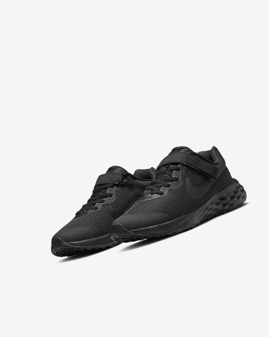 Black / Dark Grey / Black Boys' Nike Revolution 6 FlyEase Running Shoes | UK5190