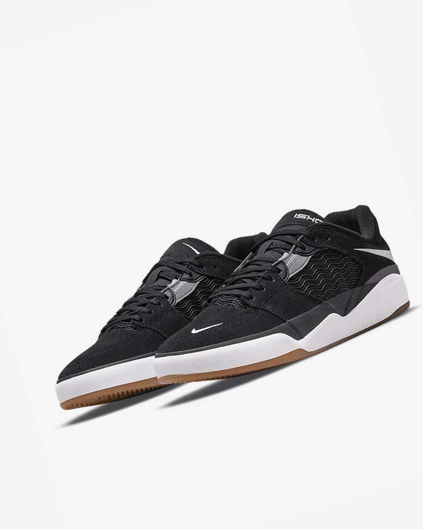 Black / Dark Grey / Black / White Men's Nike SB Ishod Wair Skate Shoes | UK5282