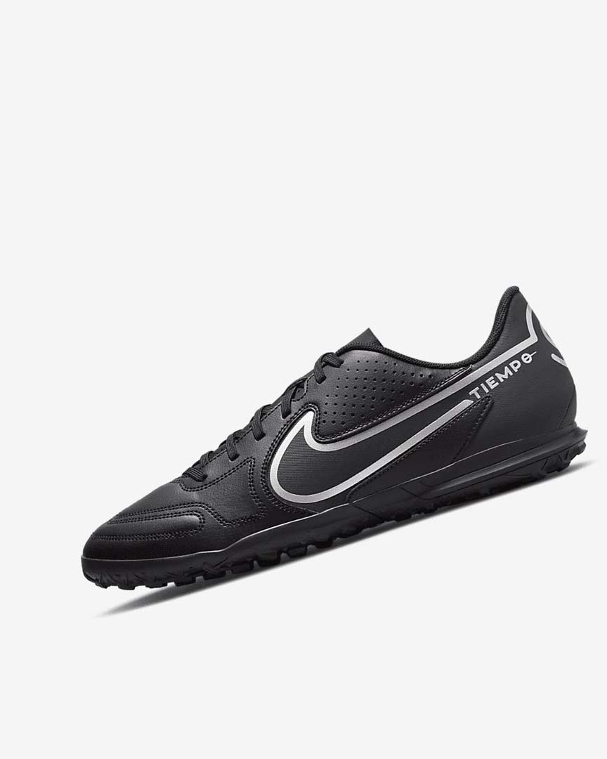 Black / Dark Grey / Black Women\'s Nike Tiempo Legend 9 Club TF Football Shoes | UK3193