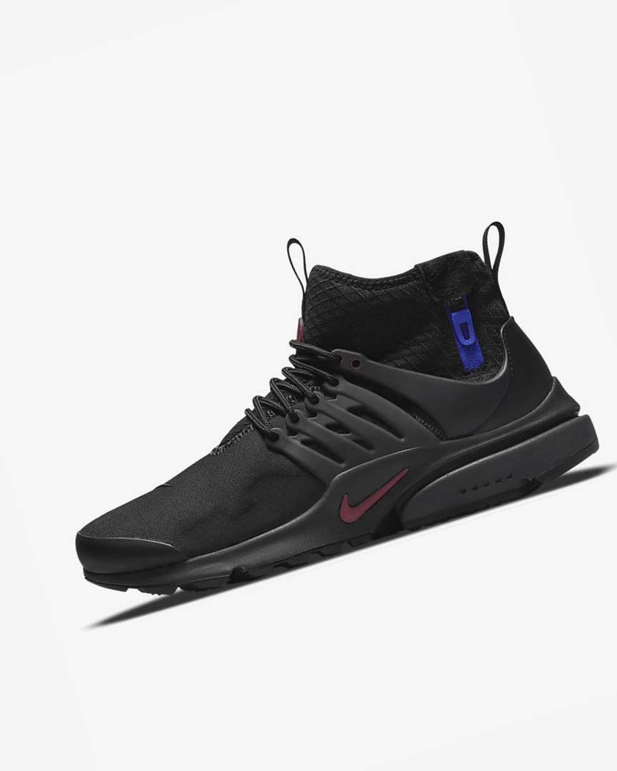 Black / Dark Grey / Blue / Red Men\'s Nike Air Presto Mid Utility Casual Shoes | UK4553