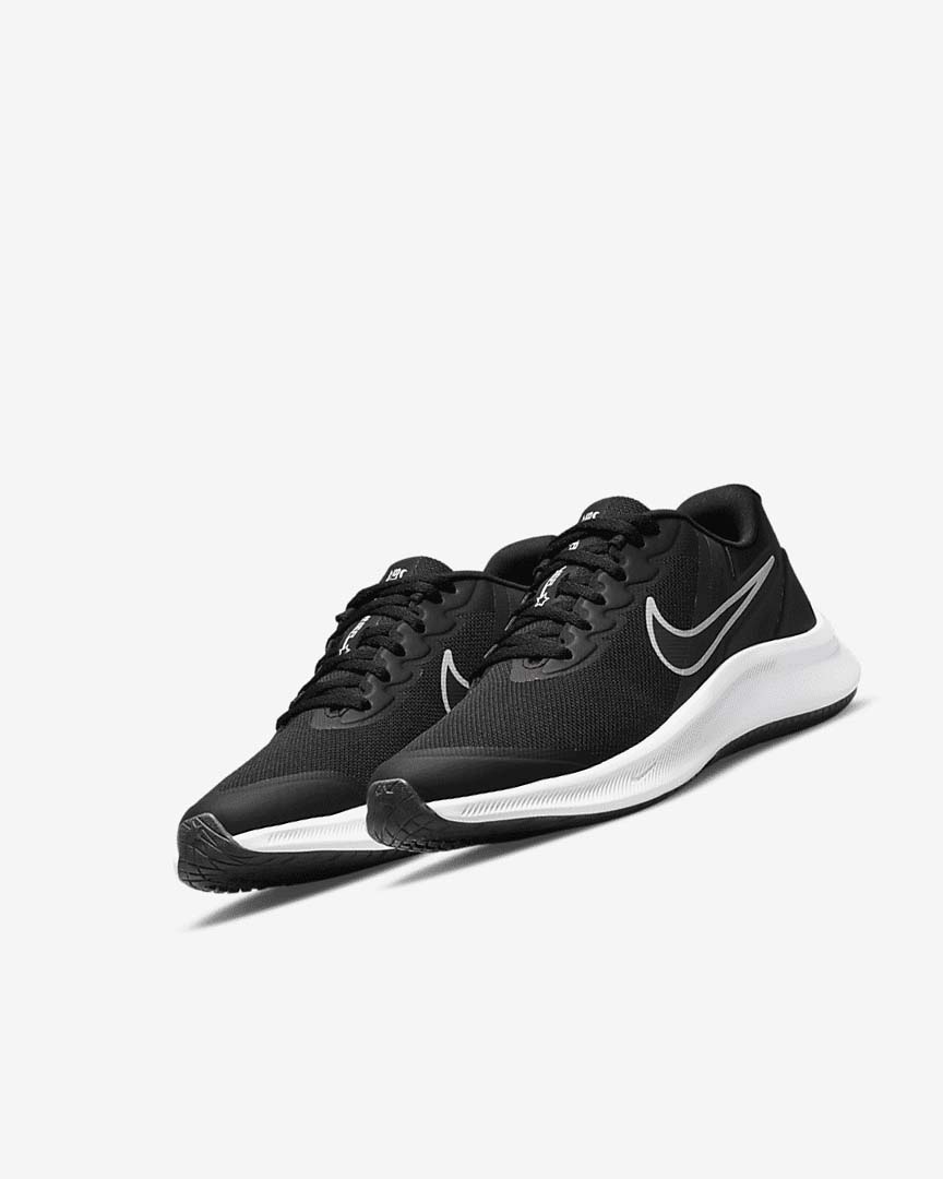 Black / Dark Grey / Dark Grey Girls' Nike Star Runner 3 Running Shoes | UK2812