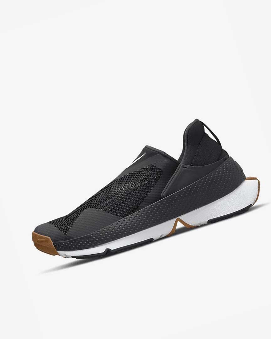 Black / Dark Grey / Gold / White Men's Nike Go FlyEase Sneakers | UK2349