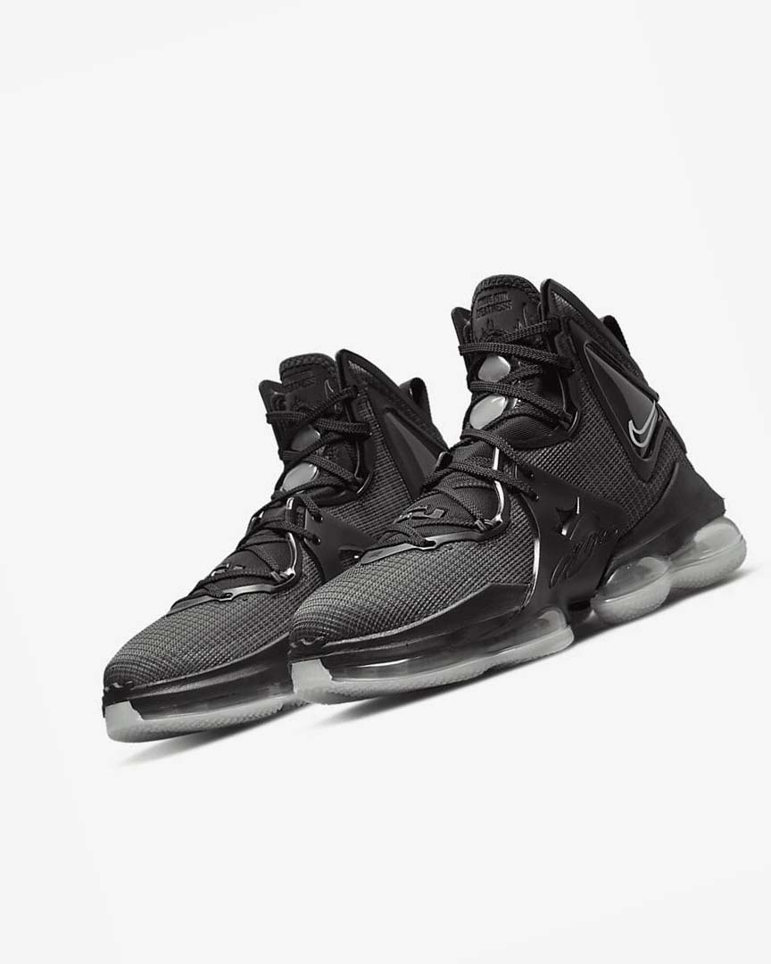 Black / Dark Grey / Green Men's Nike LeBron 19 Basketball Shoes | UK4616