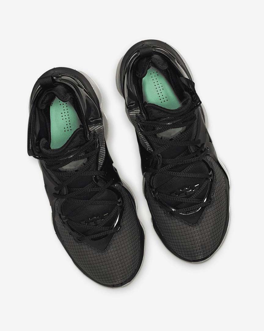 Black / Dark Grey / Green Women's Nike LeBron 19 Basketball Shoes | UK2540