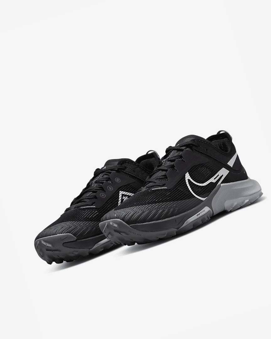 Black / Dark Grey / Grey / Platinum Men's Nike Air Zoom Terra Kiger 8 Trail Running Shoes | UK2685