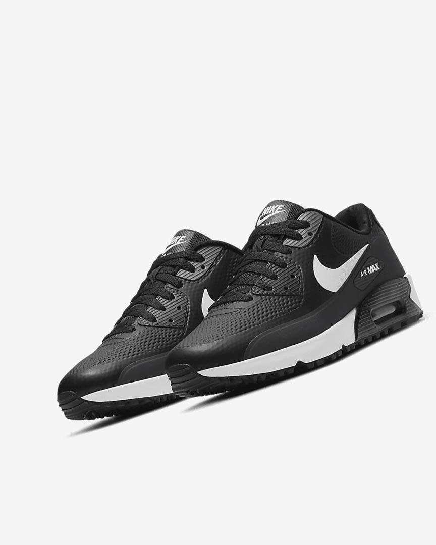 Black / Dark Grey / Grey / White Women's Nike Air Max 90 G Golf Shoes | UK4831