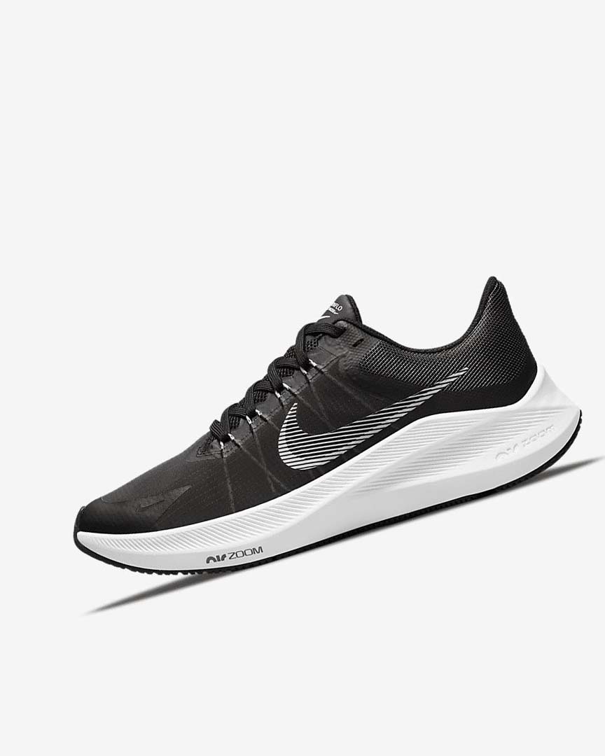 Black / Dark Grey / Light Grey / White Women\'s Nike Winflo 8 Running Shoes | UK5211