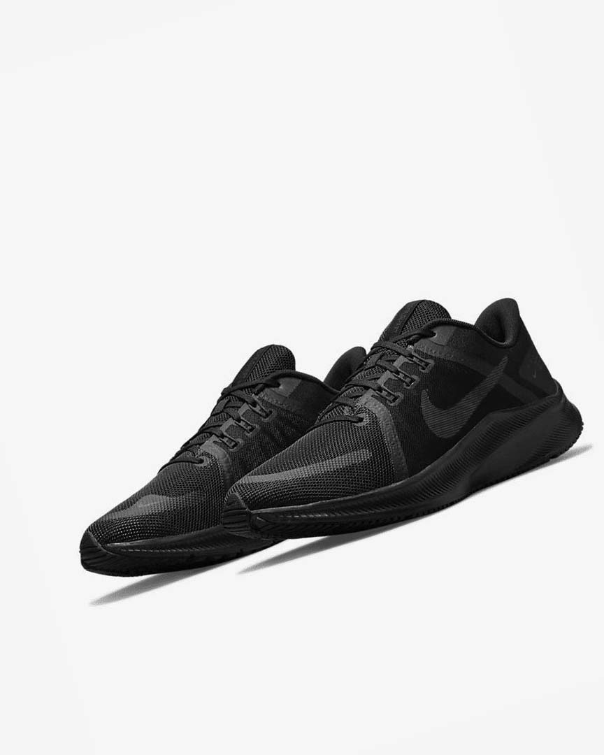 Black / Dark Grey Men's Nike Quest 4 Running Shoes | UK5182