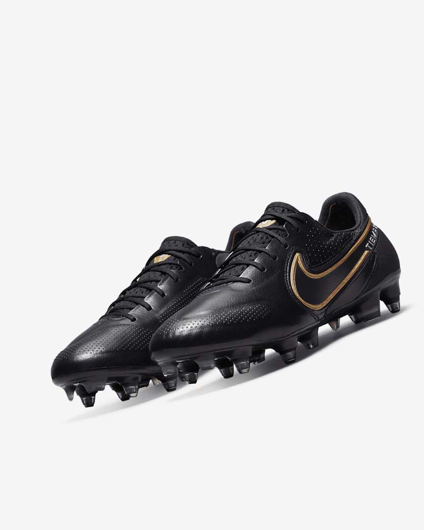 Black / Dark Grey / Metal Gold / Metal Dark Grey Women's Nike Tiempo Legend 9 Elite SG-Pro AC Football Boots | UK5309