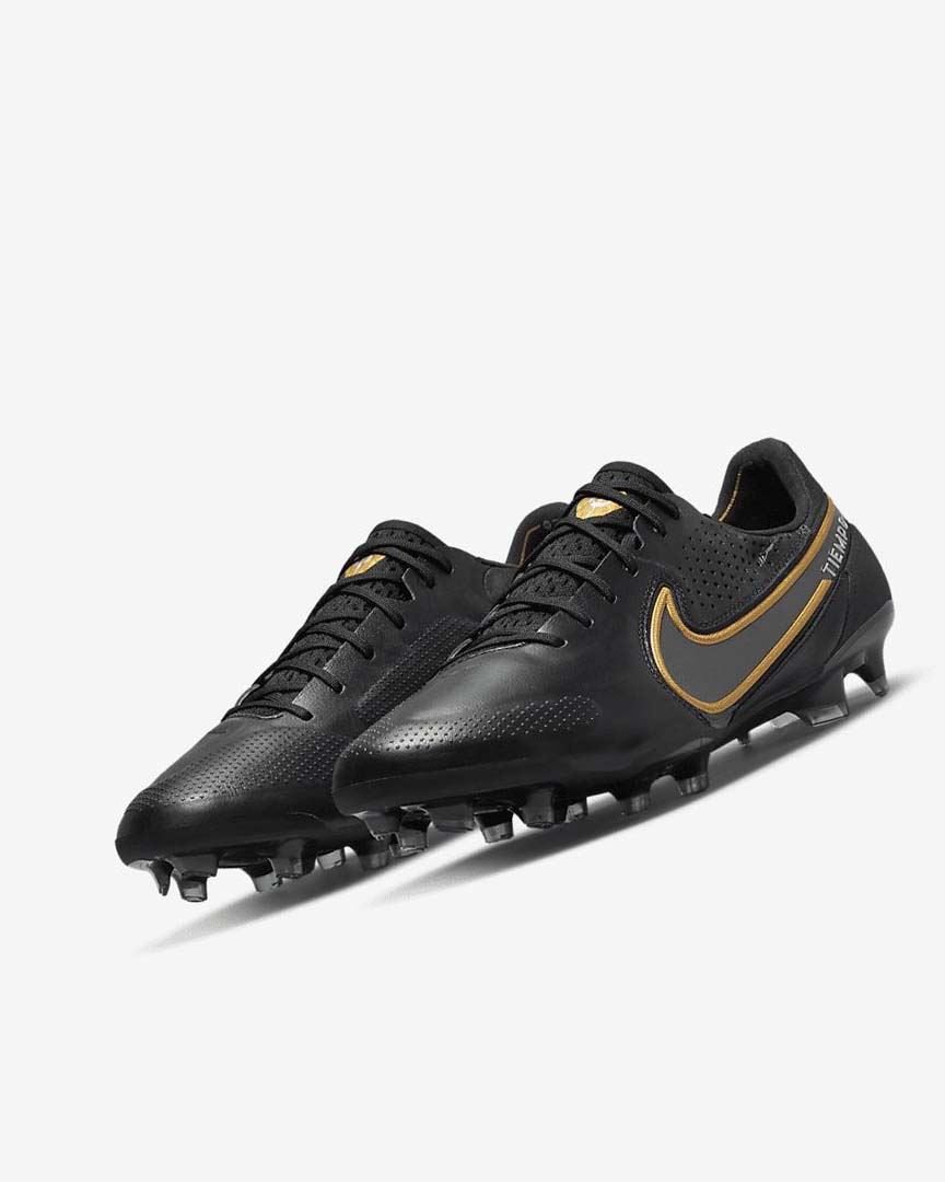 Black / Dark Grey / Metal Gold / Metal Dark Grey Women's Nike Tiempo Legend 9 Elite FG Football Boots | UK5515