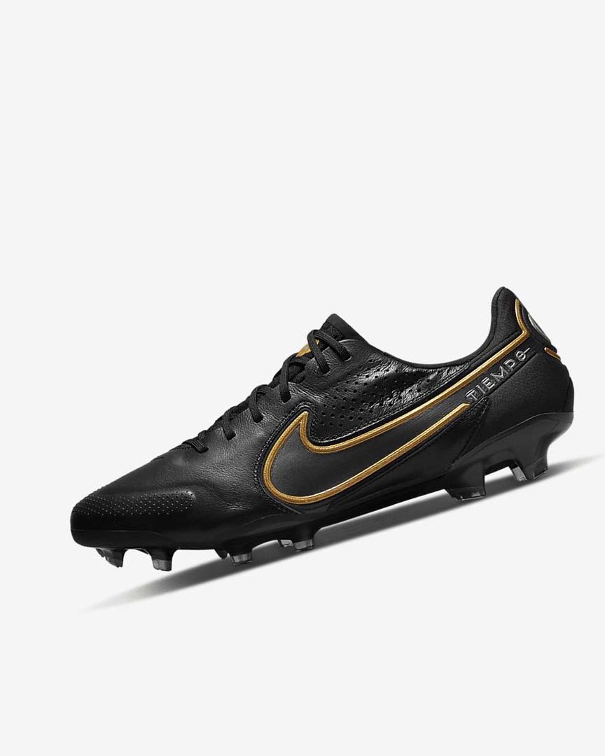 Black / Dark Grey / Metal Gold / Metal Dark Grey Women\'s Nike Tiempo Legend 9 Elite FG Football Boots | UK5515