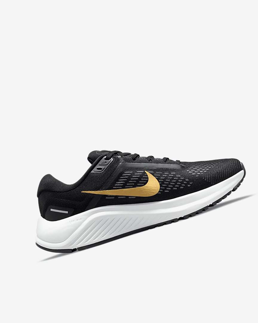 Black / Dark Grey / Metal Gold Women's Nike Air Zoom Structure 24 Running Shoes | UK3270