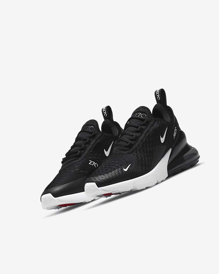 Black / Dark Grey / White Boys' Nike Air Max 270 Casual Shoes | UK3126