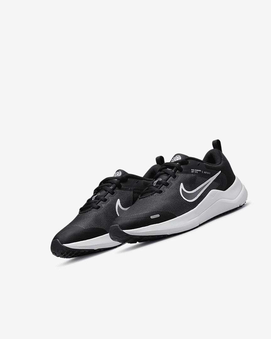 Black / Dark Grey / White Boys' Nike Downshifter 12 Running Shoes | UK3118