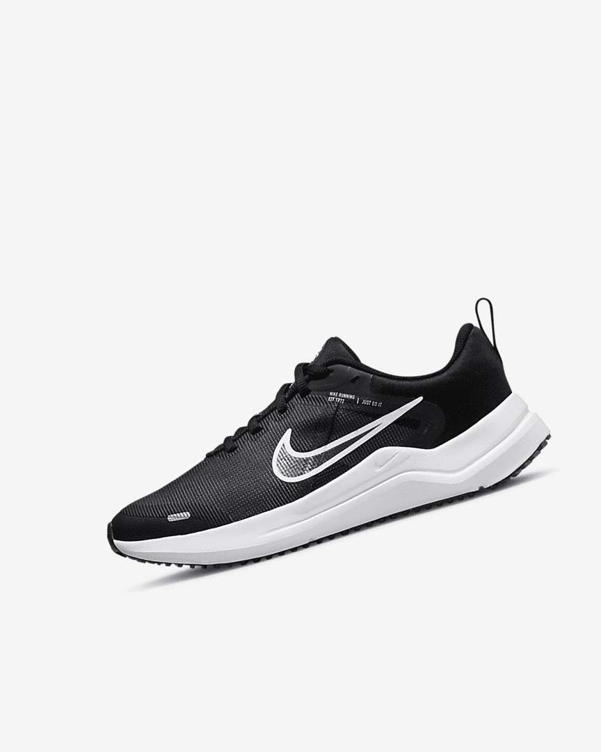 Black / Dark Grey / White Boys\' Nike Downshifter 12 Running Shoes | UK3118