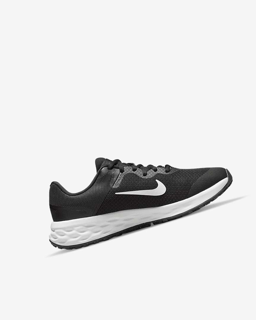 Black / Dark Grey / White Boys' Nike Revolution 6 Running Shoes | UK2863