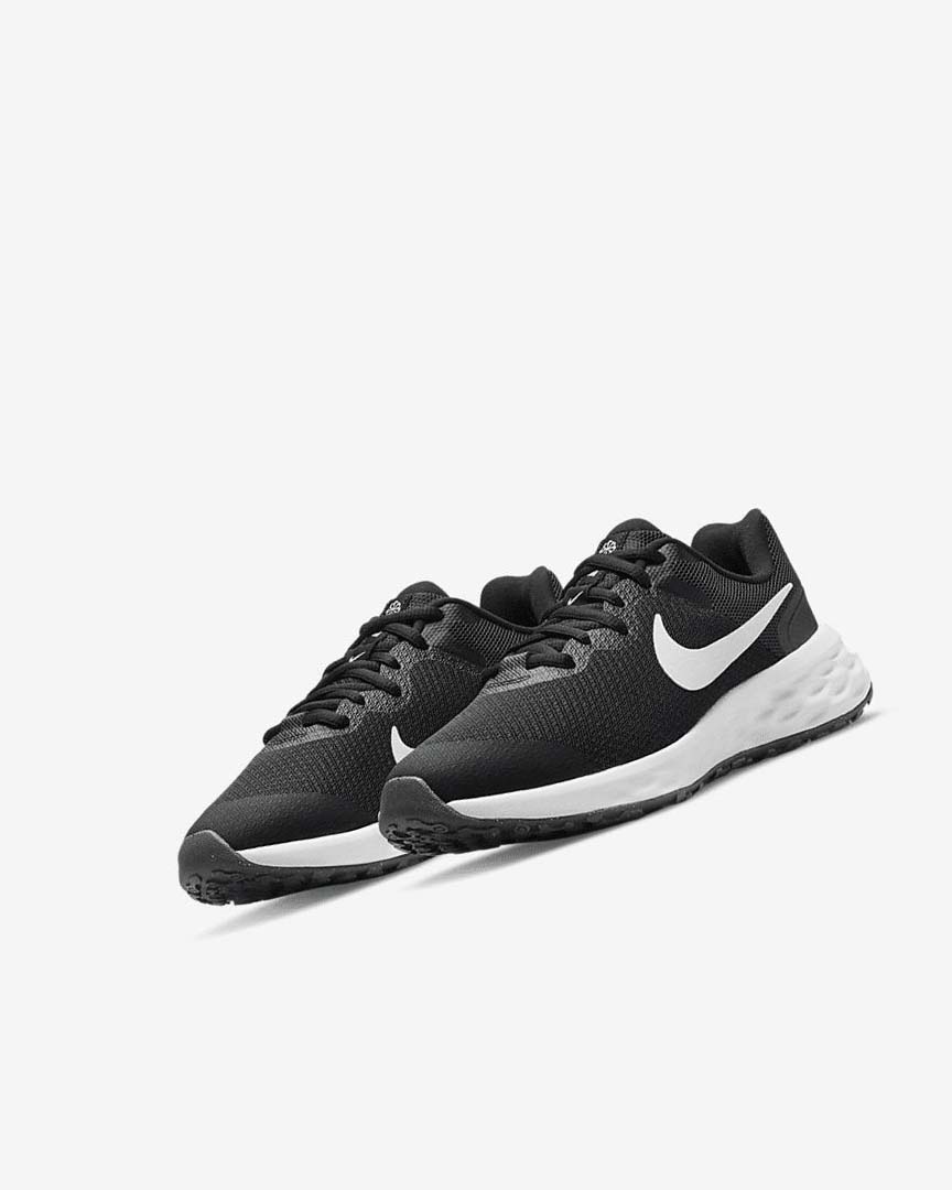 Black / Dark Grey / White Boys' Nike Revolution 6 Running Shoes | UK2863