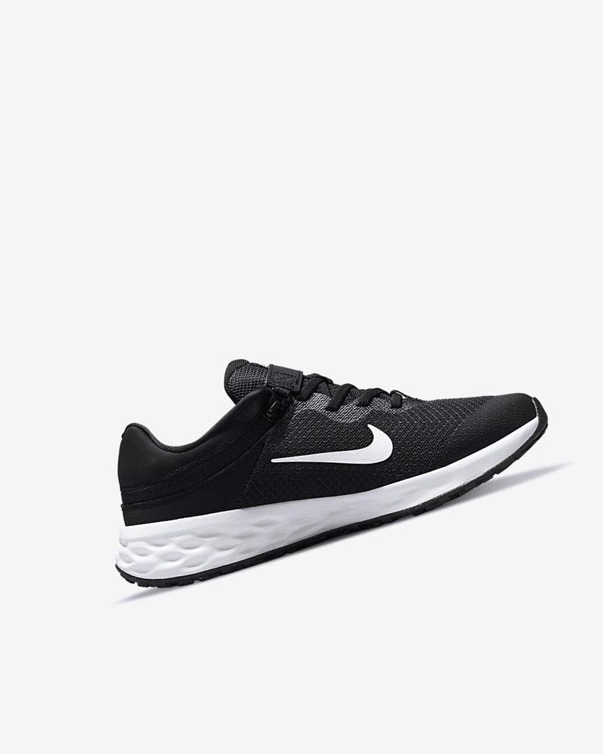 Black / Dark Grey / White Boys' Nike Revolution 6 FlyEase Running Shoes | UK4636