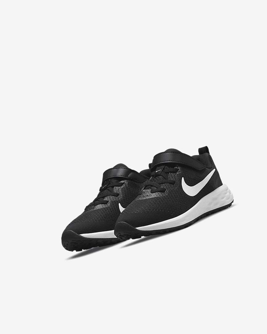 Black / Dark Grey / White Boys' Nike Revolution 6 Running Shoes | UK4747