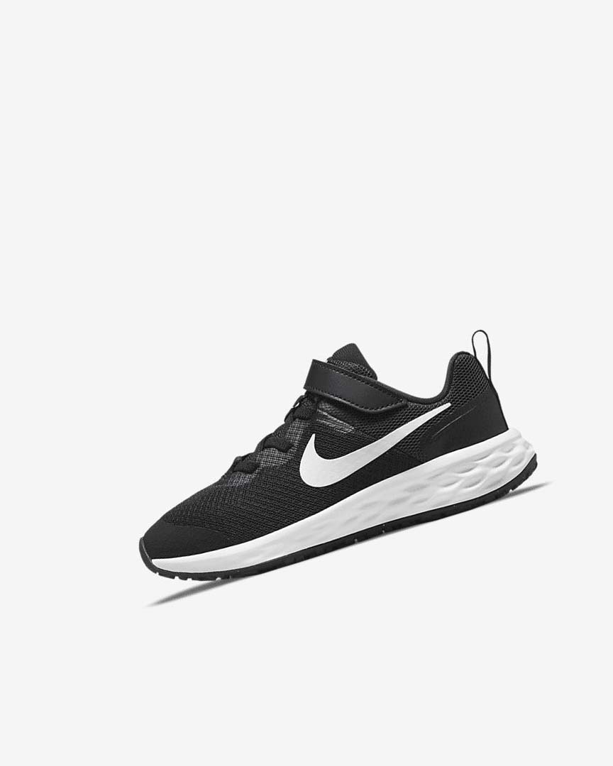 Black / Dark Grey / White Boys\' Nike Revolution 6 Running Shoes | UK4747