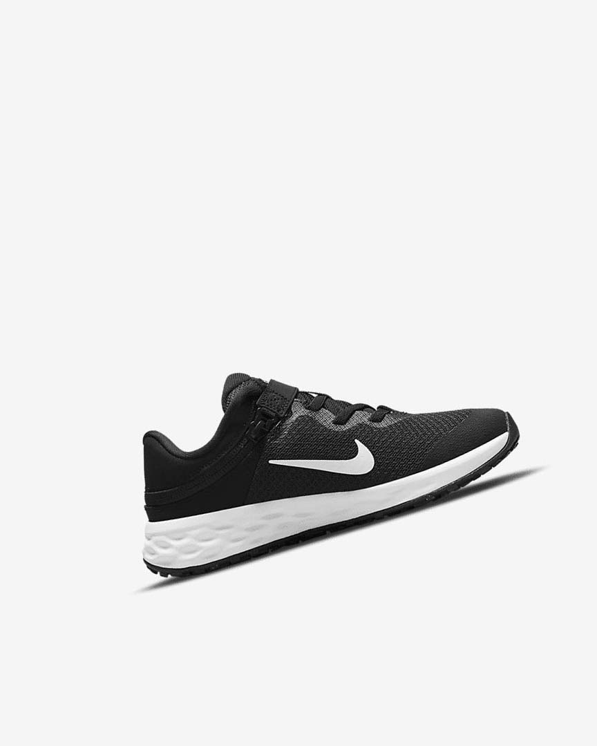 Black / Dark Grey / White Boys' Nike Revolution 6 FlyEase Shoes | UK4818