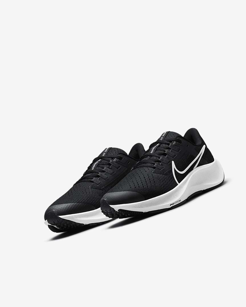 Black / Dark Grey / White Girls' Nike Air Zoom Pegasus 38 Running Shoes | UK2997