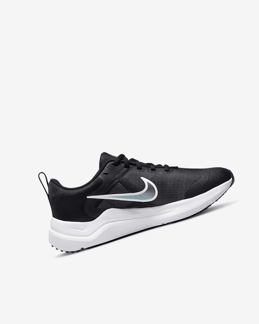 Black / Dark Grey / White Girls' Nike Downshifter 12 Running Shoes | UK2513