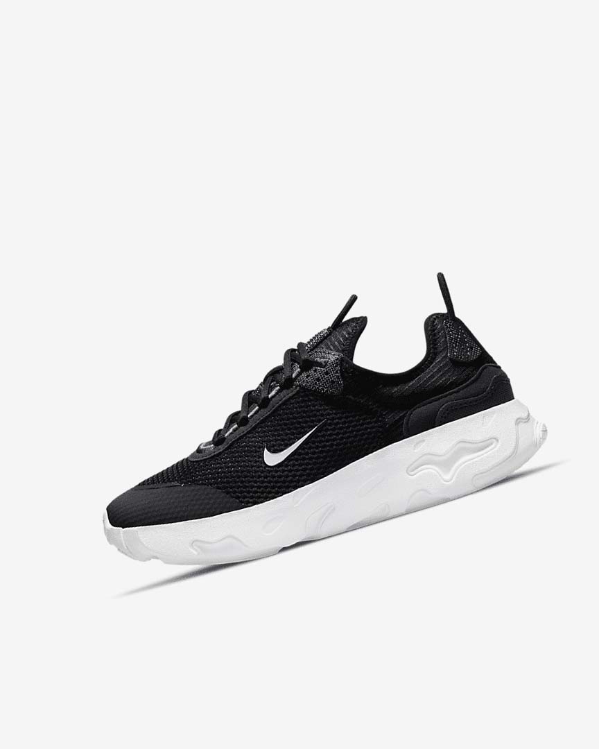 Black / Dark Grey / White Girls\' Nike React Live Sneakers | UK2293