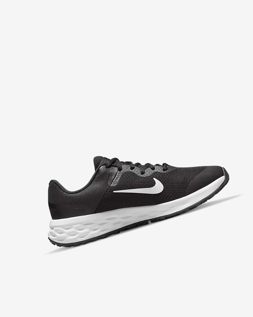 Black / Dark Grey / White Girls' Nike Revolution 6 Running Shoes | UK2547