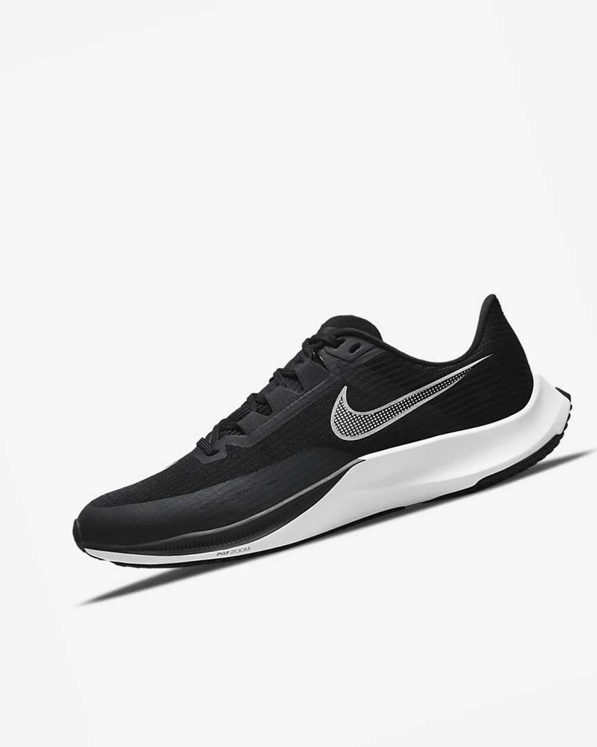 Black / Dark Grey / White Men\'s Nike Air Zoom Rival Fly 3 Running Shoes | UK1206