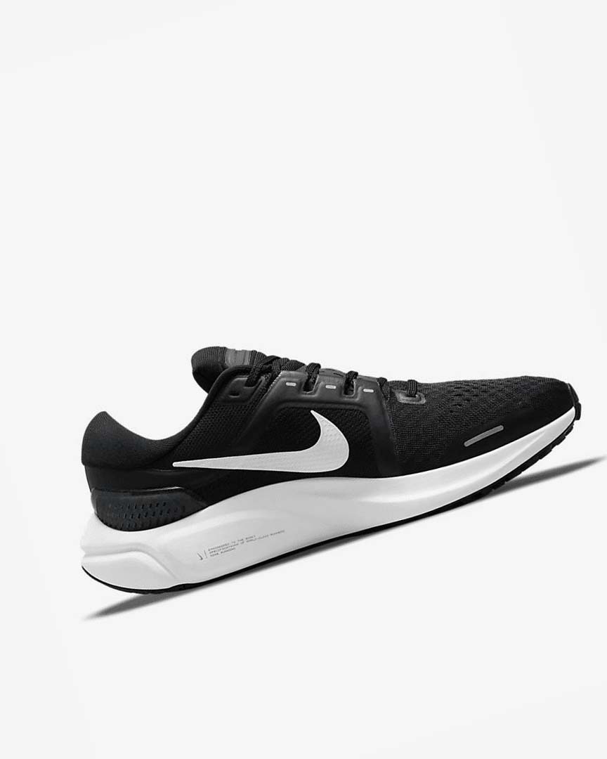 Black / Dark Grey / White Men's Nike Air Zoom Vomero 16 Running Shoes | UK4648