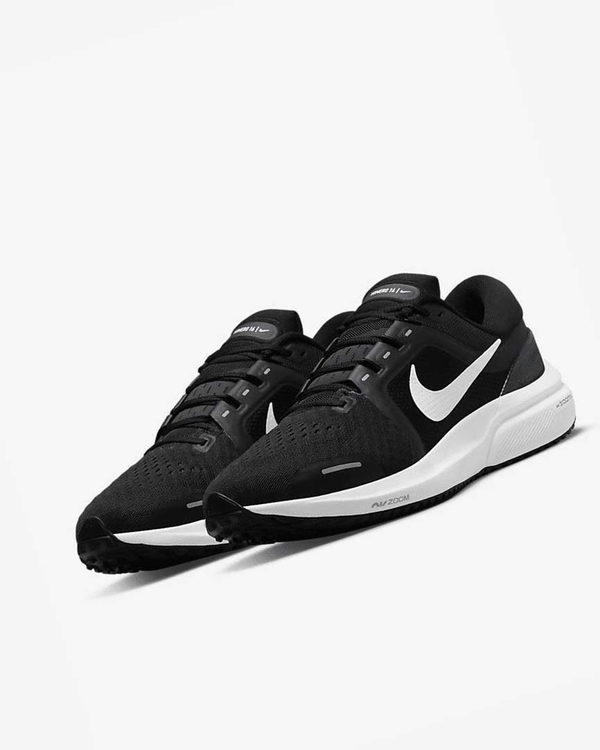 Black / Dark Grey / White Men's Nike Air Zoom Vomero 16 Running Shoes | UK4648