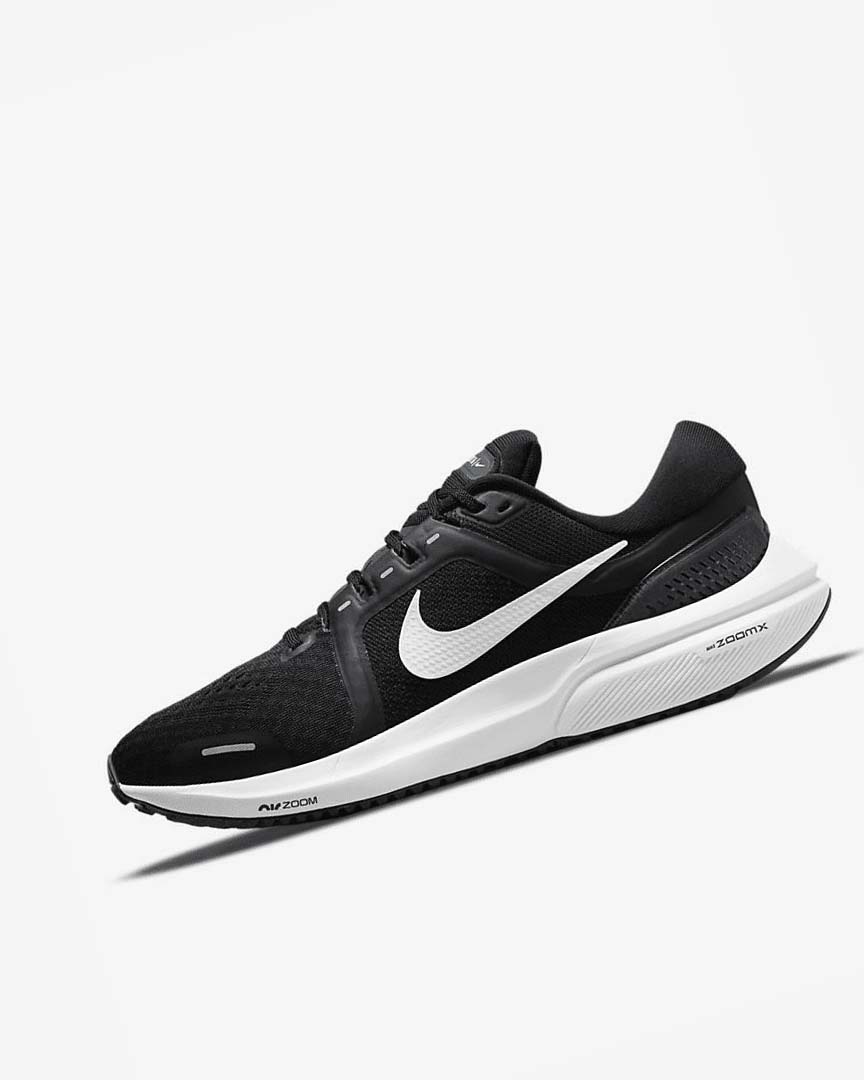 Black / Dark Grey / White Men\'s Nike Air Zoom Vomero 16 Running Shoes | UK4648