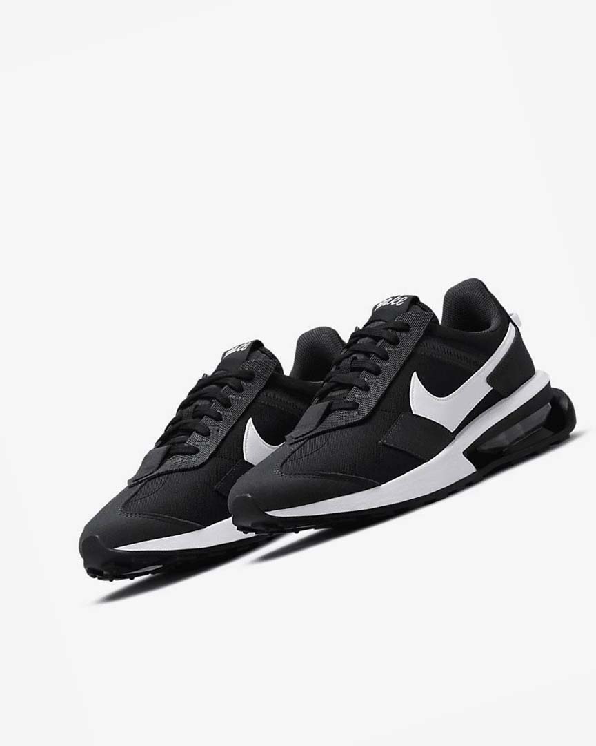 Black / Dark Grey / White Men's Nike Air Max Pre-Day Sneakers | UK5111