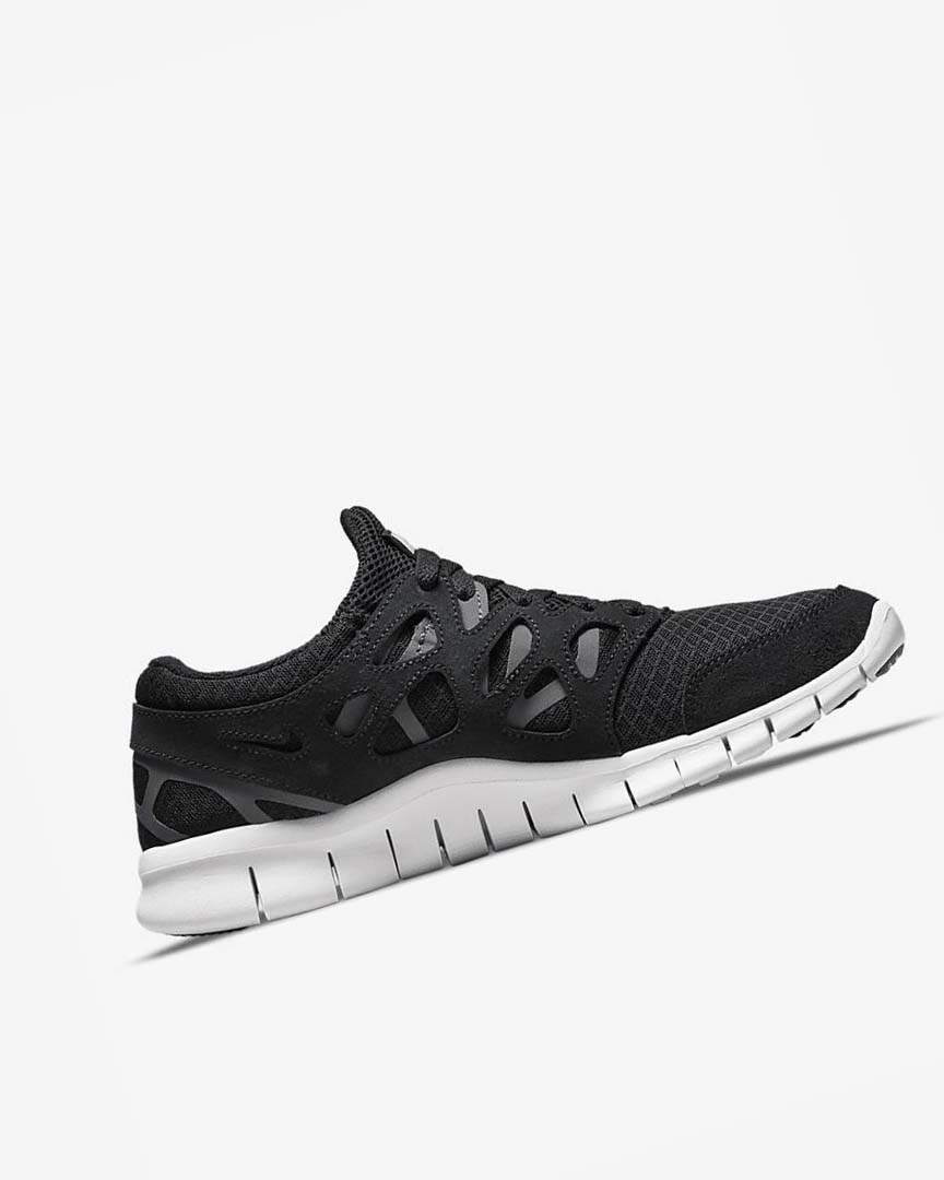 Black / Dark Grey / White Men's Nike Free Run 2 Running Shoes | UK1101