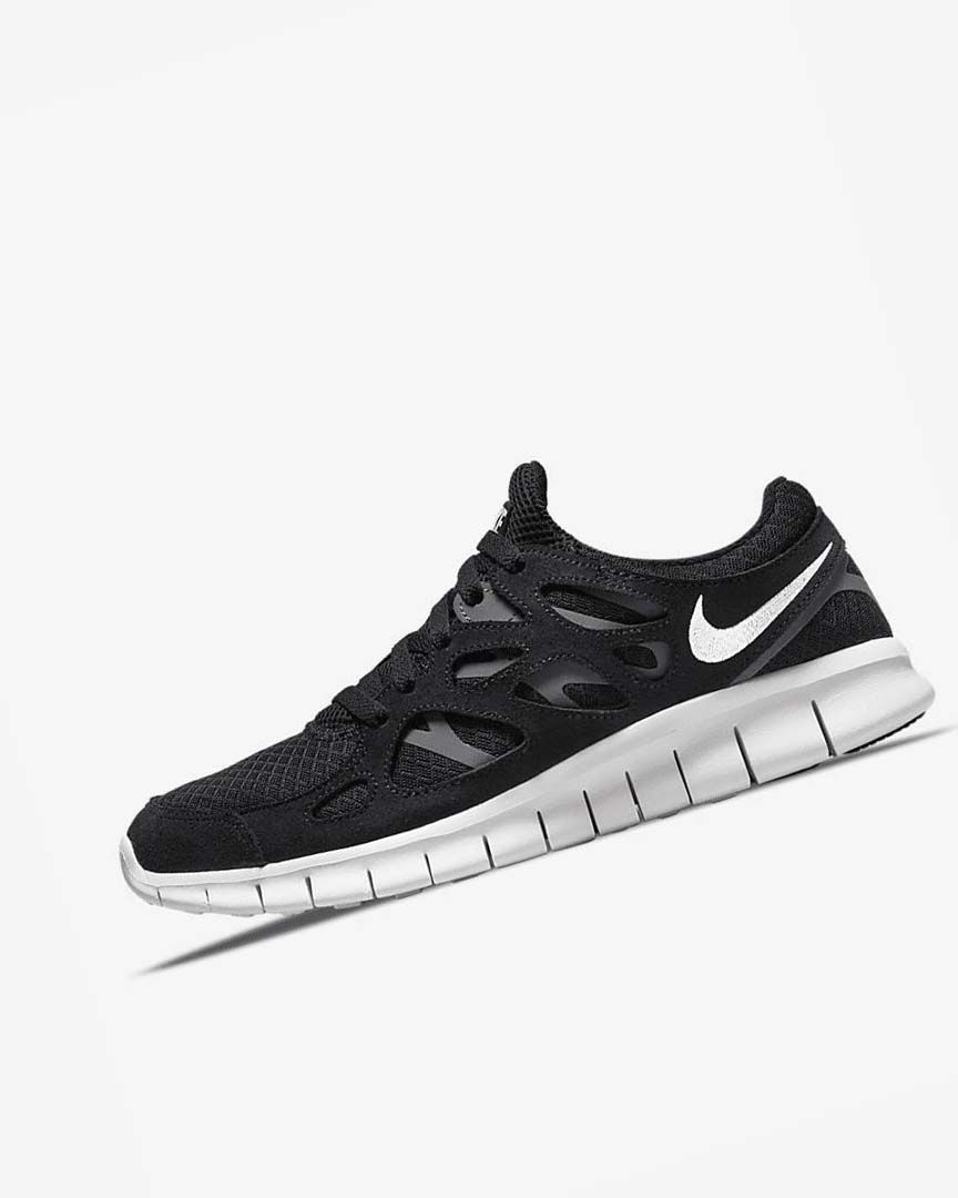 Black / Dark Grey / White Men\'s Nike Free Run 2 Running Shoes | UK1101