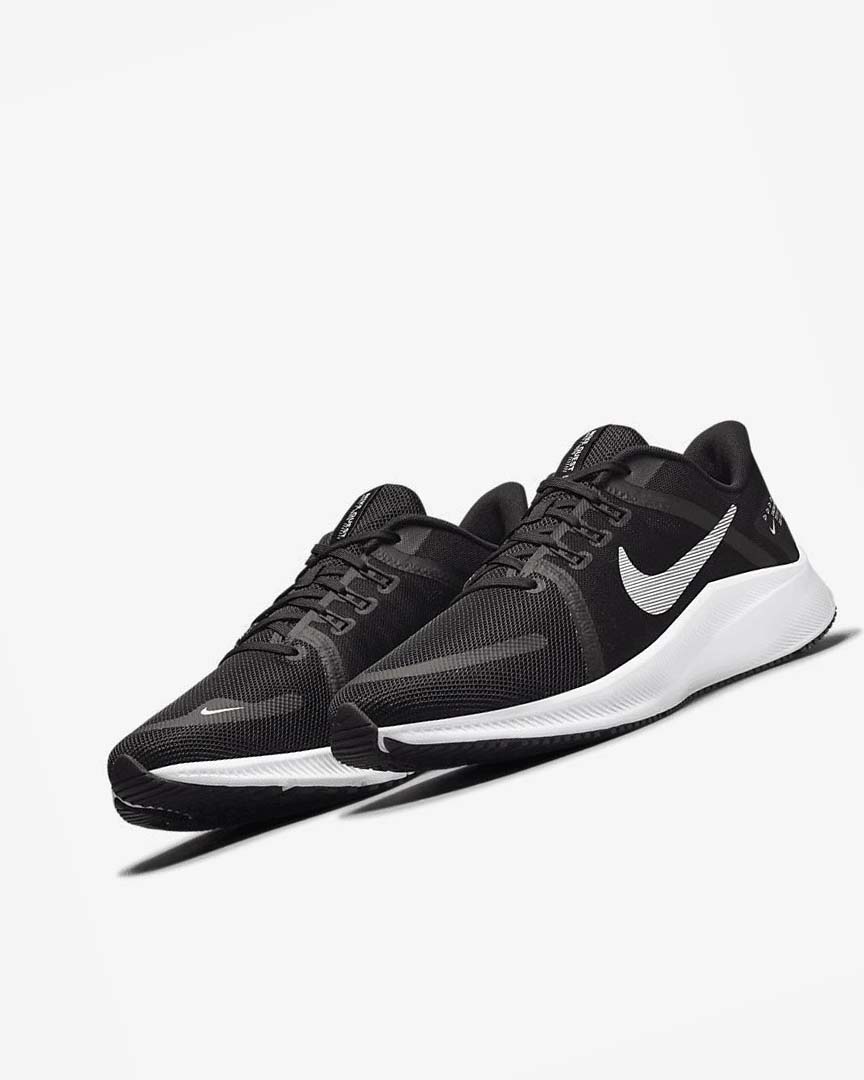 Black / Dark Grey / White Men's Nike Quest 4 Running Shoes | UK1130