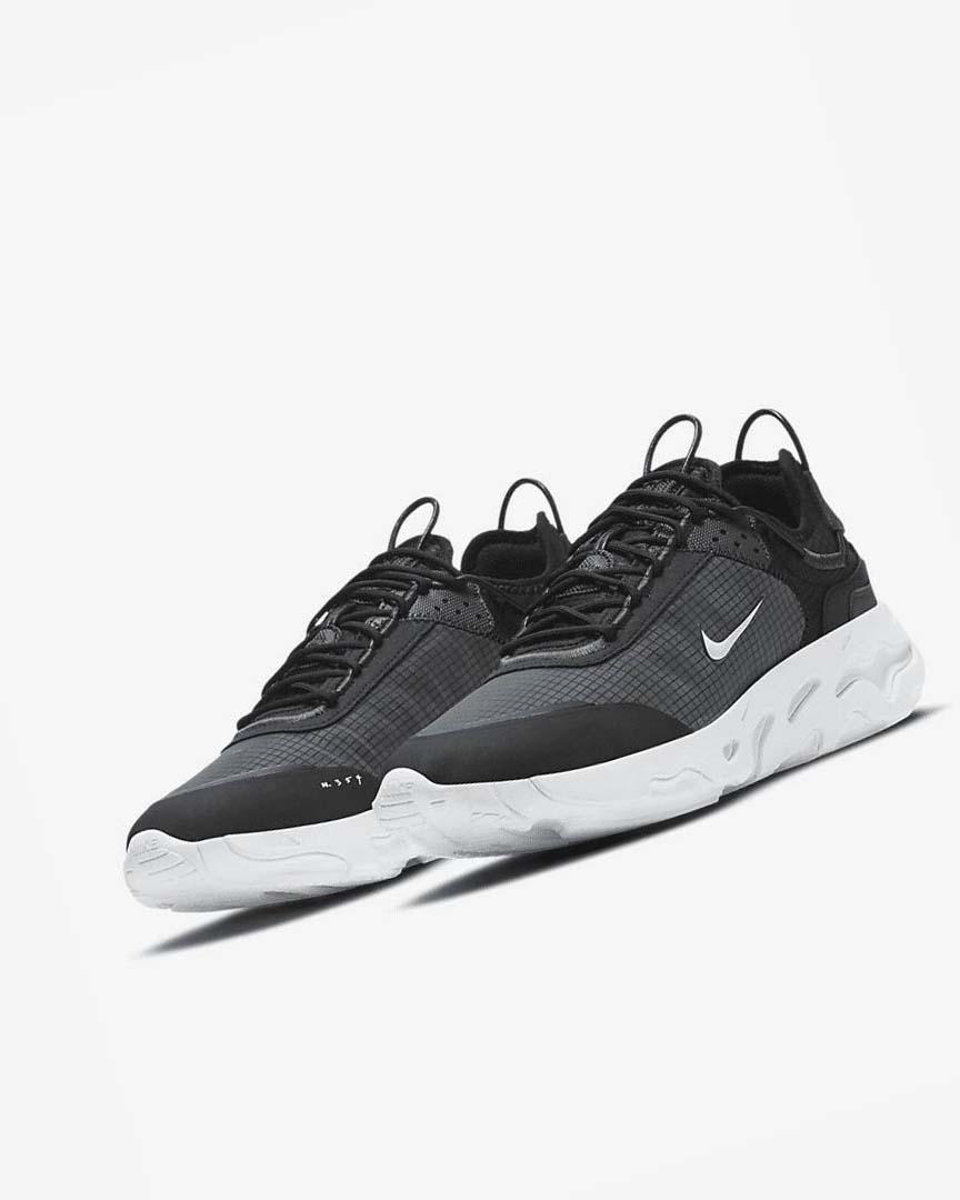 Black / Dark Grey / White Men's Nike React Live Sneakers | UK3050