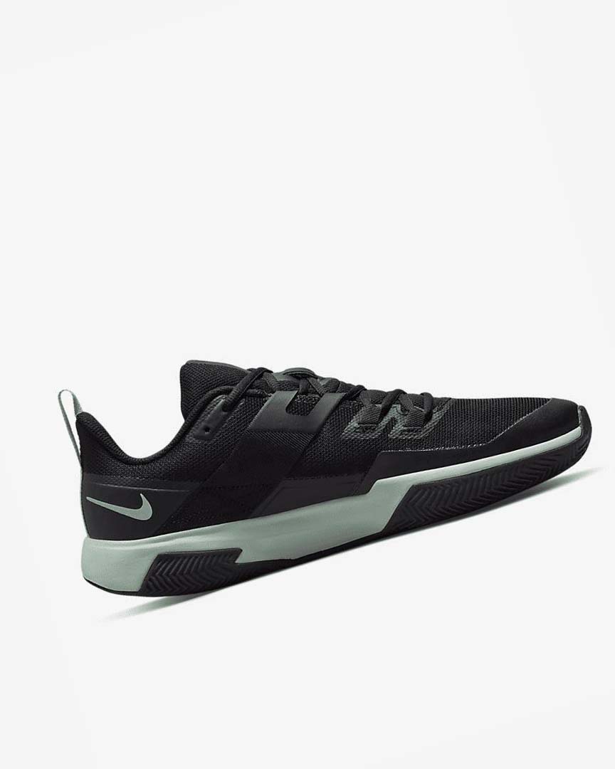 Black / Dark Grey / White / Mint Men's Nike Court Vapor Lite Tennis Shoes | UK2357