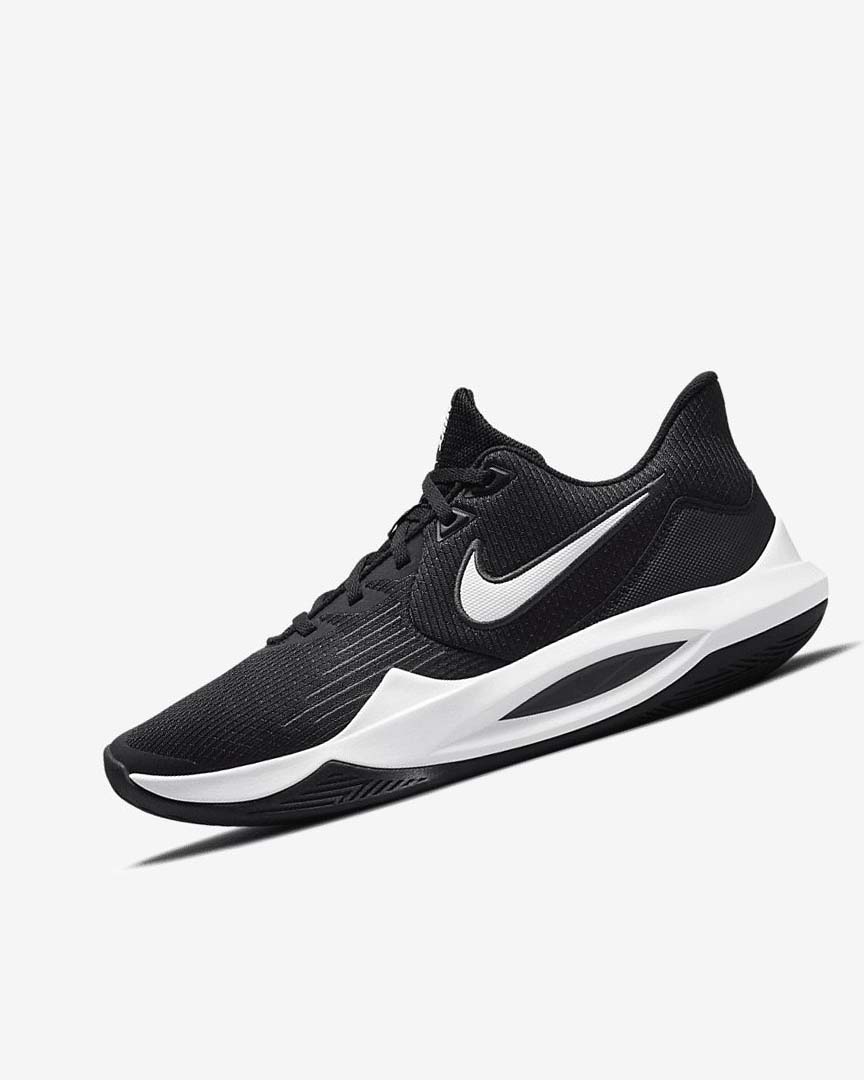 Black / Dark Grey / White Women\'s Nike Precision 5 Basketball Shoes | UK2435