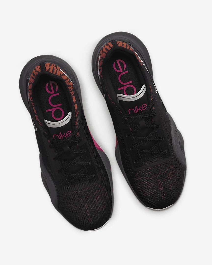 Black / Dark Grey Women's Nike Air Zoom SuperRep 3 Training Shoes | UK3161