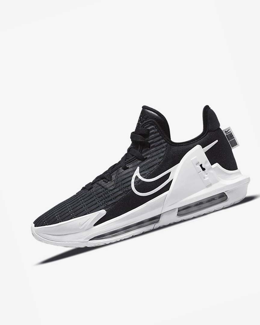 Black / Dark Obsidian / White Men\'s Nike LeBron Witness 6 Basketball Shoes | UK4501