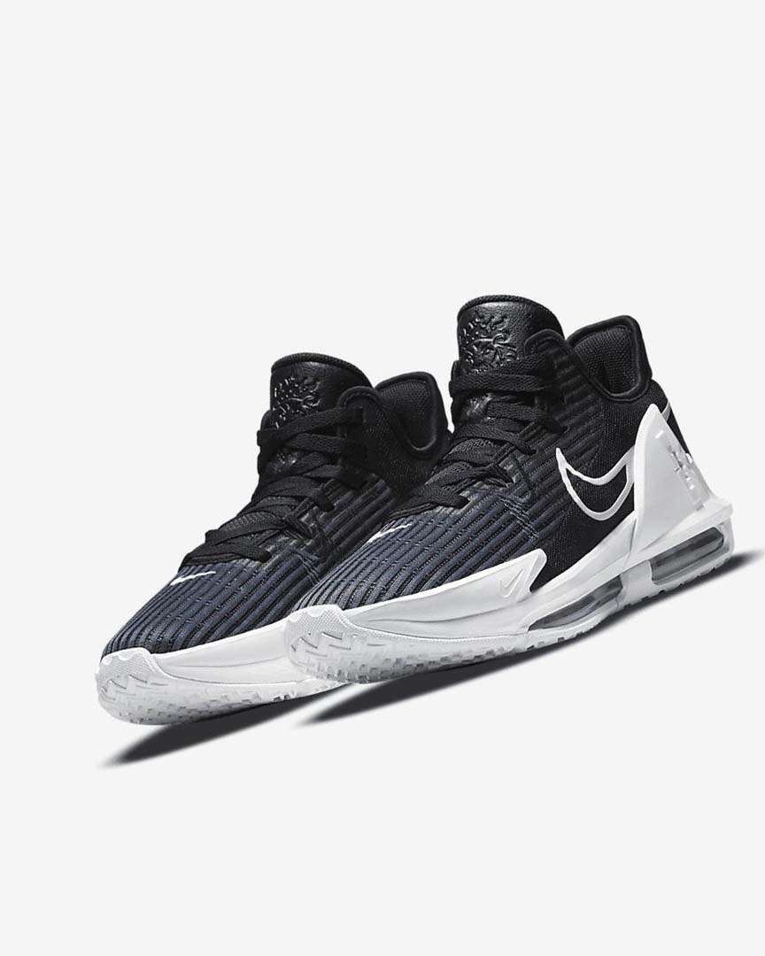 Black / Dark Obsidian / White Women's Nike LeBron Witness 6 Basketball Shoes | UK2574